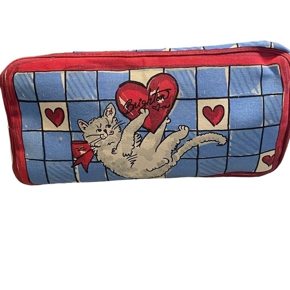 NWT Brighton Love Sparkle Tote Canvas Bag Tom Clancy Design Hearts Cat a… - Picture 9 of 14